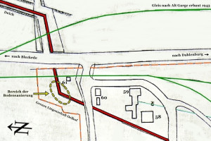 Bild 16: Historische Lageskizze der Pipeline mit dem umgebenden Sanierungsbereich.
